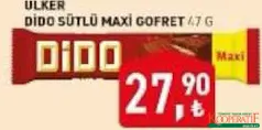 ÜLKER DİDO SÜTLÜ MAXİ ÇİKOLATALI GOFRET 47 G fiyat ve kampanya bilgisi